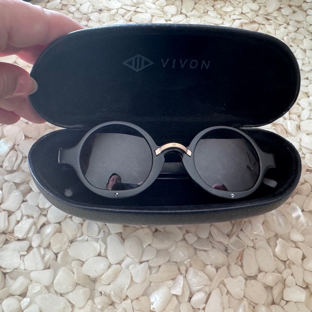 Vivon Black Sunglasses with Gold Accent